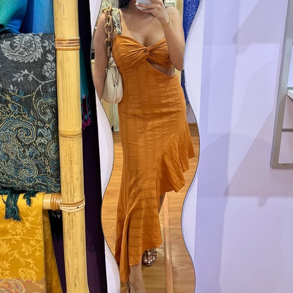 Orange asymmetric dress - Picture 3 of 13